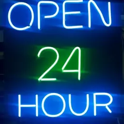 تابلو نیون فلکسی متن open 24 hour (باز 24 ساعت)