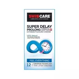 کاندوم سوئیس کر مدل Super Delay  بسته 12 عددی