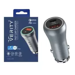 شارژر فندکی سوپر فست شارژ 43 وات وریتی VERITY Fast Car Charger CQ1120 43W