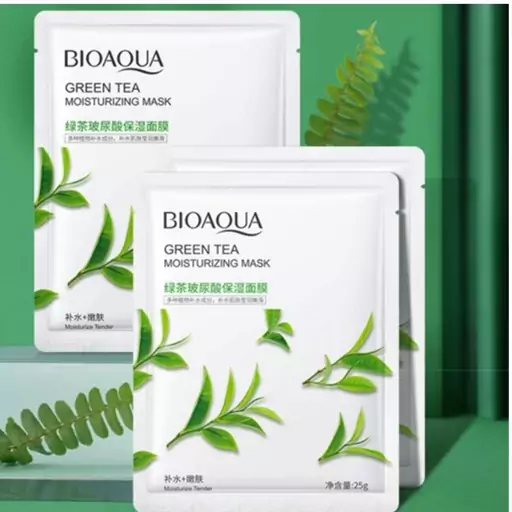 ماسک ورقه ای چای سبز بیوآکوا اورجینال و اصل BIOAQUA