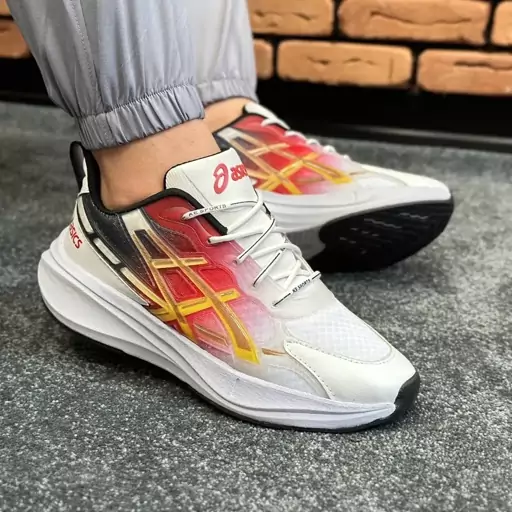 کتونی مردانه مدل اسیکس ASICS رنگ سفید قرمز کد 5750