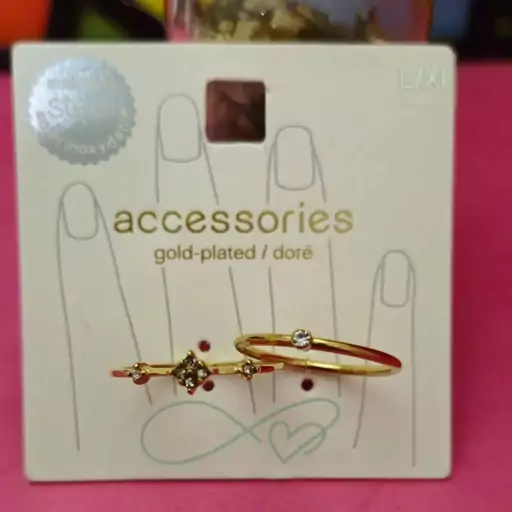 پک 2تایی رینگ استیل روکش طلا accessories 