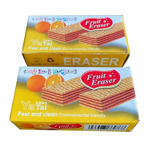 پاک کن میوه ای عطری YaTai مدل Fruit Eraser با عصاره پرتقال بسته 2 عددی