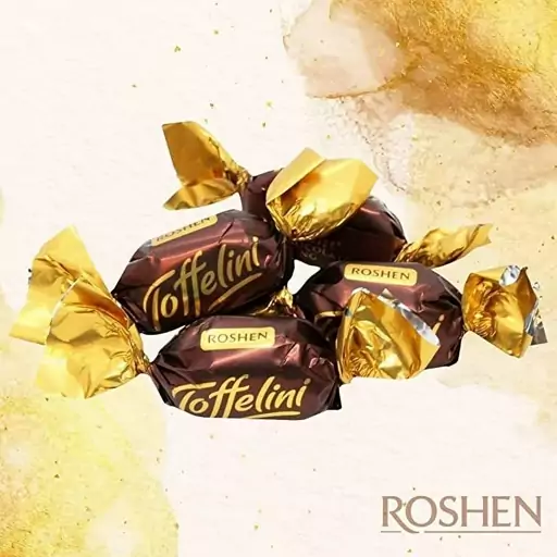 شکلات اوکراینی تافلینی روشن 250 گرمی ،شکلات تافی تلخ با مغز شکلاتی ، Roshen Toffelini