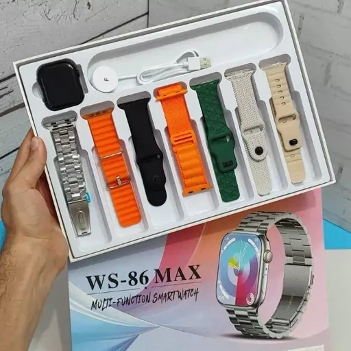 ساعت هوشمند مدل ws86 max دارای 7 بند