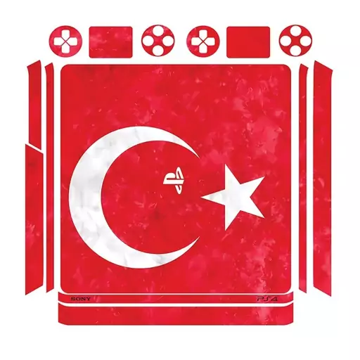 اسکین(برچسب)Playstation 4-مدل اسلیم-طرح turkey-کد01-سفارشی