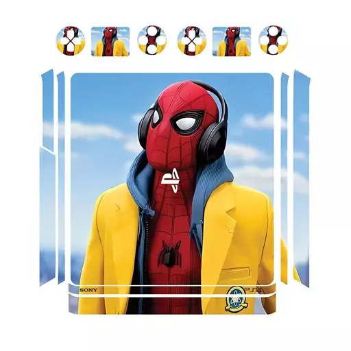 اسکین(برچسب)Playstation 4-مدل اسلیم-طرح spiderman-کد04-سفارشی