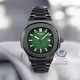 ساعت پتک فیلیپ ناتیلوس مشکی صفحه سبز کوارتز Patek Philippe Nautilus