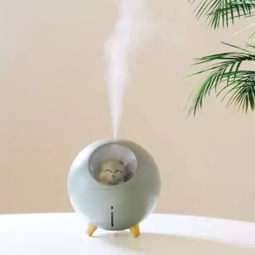 دستگاه بخور و رطوبت ساز سرد مدل Planet Cat Humidifier سبز