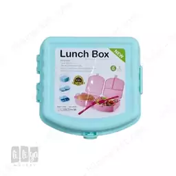 ظرف غذا تاشو 2 طبقه طرح lunch box رنگ سبز دریایی کد 38960