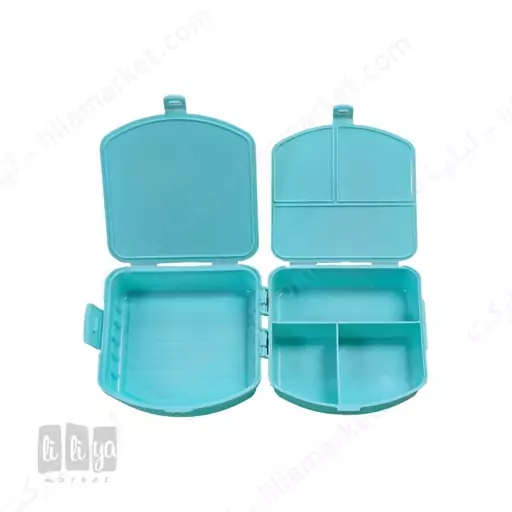 ظرف غذا تاشو 2 طبقه طرح lunch box رنگ سبز دریایی کد 38960