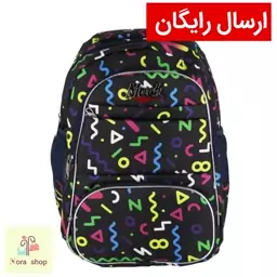 کوله پشتی دخترانه و پسرانه طرح حروف و اعداد انگلیسی 