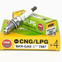 شمع دوگانه سوز   انجیکا  اصلی رنگین کمانی ، V الکترود ، مخصوص خودروهای LPG - CNGمدلBRK- GAS 7987 ساخت ژاپن،هولوگرام دار 