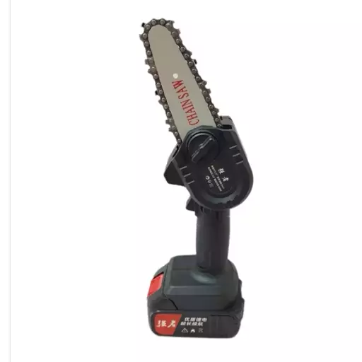 اره برقی شارژی قدرتی (اره زنجیری) برند CHAIN SAW مدل 21V با تیغه 10 سانتی متری (4 اینچ)