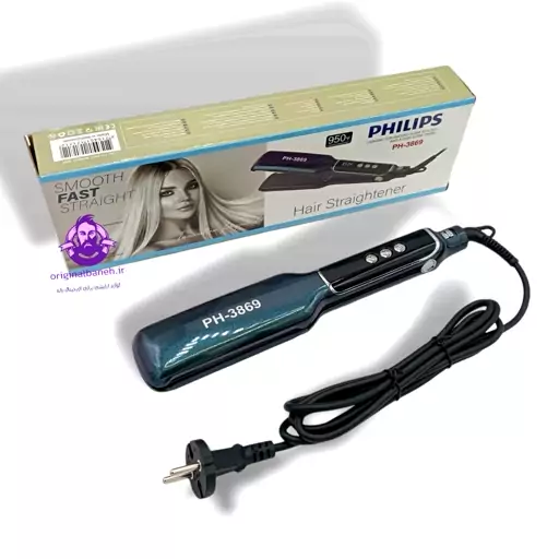 اتومو حرفه ای فلیپس کف نانو   Philips 3869  جنس کف نانو   پخش یون مثبت به مو   صافی ماندگار و شلاقی   