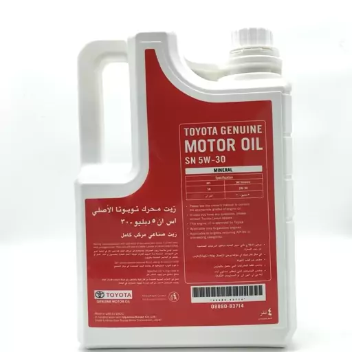 روغن موتور خودرو تویوتا مدل 5W30 SN حجم 4 لیتر