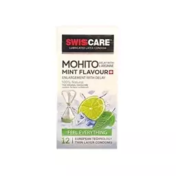 کاندوم سوئیس کر مدل Mohito Mint Flavour بسته 12 عددی