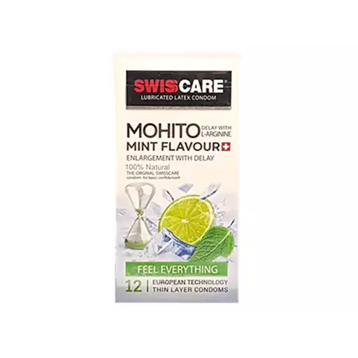 کاندوم سوئیس کر مدل Mohito Mint Flavour بسته 12 عددی