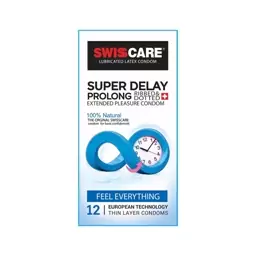 کاندوم سوئیس کر مدل Super Delay  بسته 12 عددی