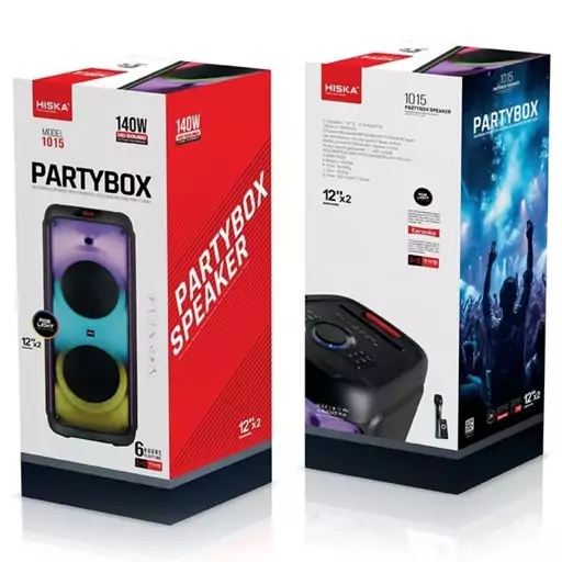 اسپیکر بی سیم قابل حمل HISKA مدلPARTY BOX 1015 دارای گارانتی