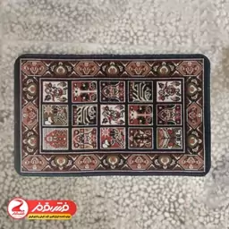 پادری گلیم طرح خشتی مشکی سایز 60 در 100 سانتی متر (پس کرایه)