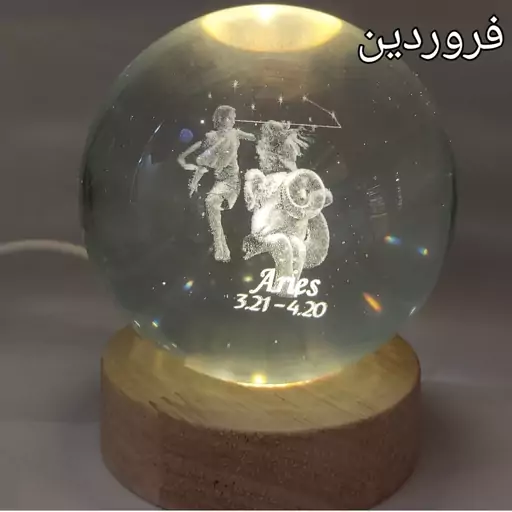 گوی کریستالی طرح سمبل ماه تولد یونانی قطر 10 (پس کرایه)