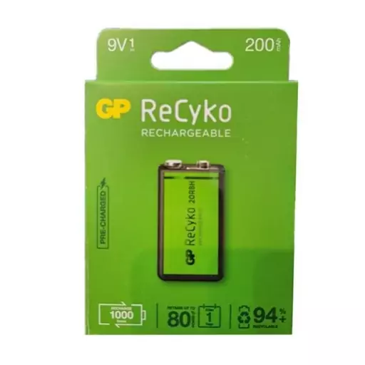 باتری کتابی 9V قابل شارژ GP RECYCO 200 mah