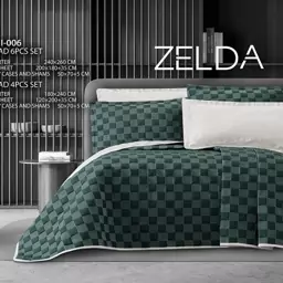 ست روتختی سوپر برند Zelda( در 6 رنگ) گلدوزی روی کار طرح Domani