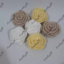 گیره سر طرح گل رزبافتنی گیره مو ابعاد 6در 6