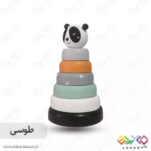 اسباب بازی چوبی ماوراء لاکچری طرح برج هوش حیوانات پاندا MKids56