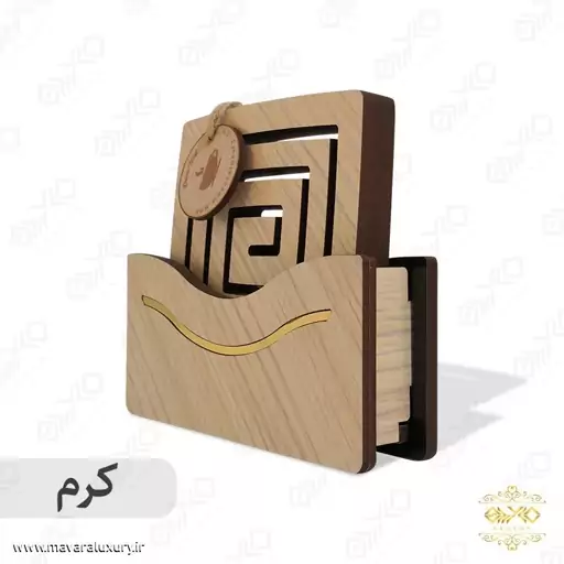 زیر فنجانی چوبی طرح مارپیچ MK003