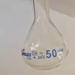 بالن ژوژه (50 سی سی) بالنحجمی پیرکس pyrex تهصاف volumetric flask بالن آزمایشگاهی در دار قابل اتوکلاو