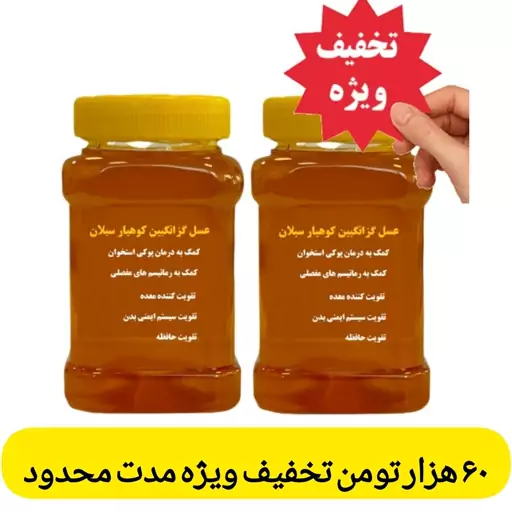 عسل گزانگبین ساکارز زیر یک درصد (دو کیلویی) ارسال رایگان