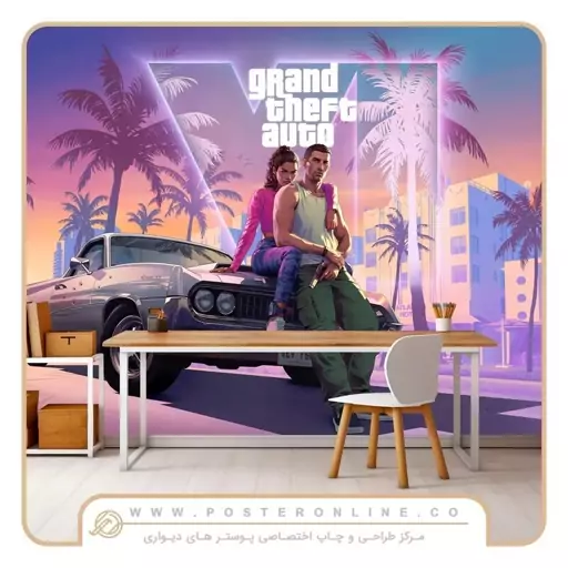 پوستر دیواری گیمینگ طرح GTA