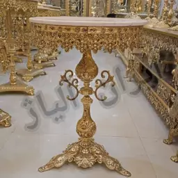 میز خاطره طرح برنجی پایه سه رخ