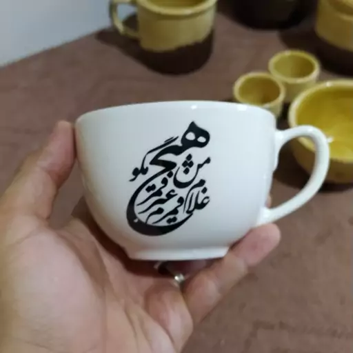 فنجان لاته خوری سرامیکی دستساز سنتی