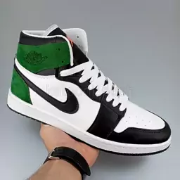  جردن 1 ساقدار مردانه مشکی سفید سبز Nike Jordan سایز 41 تا 44   ( کتونی جردن - کفش جردن وان  - جردن ساقدار ) 