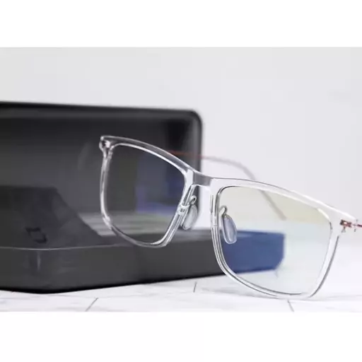 محافظ چشم و عینک کامپیوتر شیائومی فریم  سفید شفاف مدل Mi Computer Glasses Pro HMJ02TS