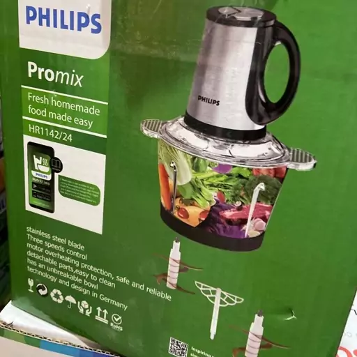 خردکن فیلیپس کاسه شیشه philips پرقدرت حجم 3.8 لیتر 3000 وات سه سرعته ارسال رایگان