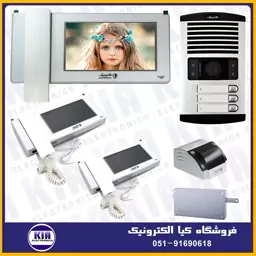 دربازکن تصویری  سه واحدی الکتروپیک با پنل 1086 و گوشی 996 سفید