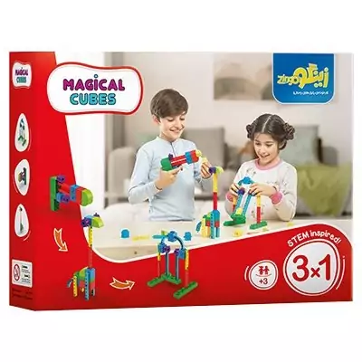 بازی ساختنی مکعب های جادویی 3 در 1 (22 قطعه) زینگو MAGICAL CUBES