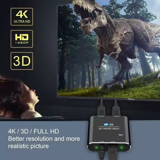 اسپلیتر تبدیل دو پورت HDMI مدل 3D 4k