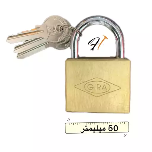 قفل آویز گیرا سایز 50 تخت کد 004