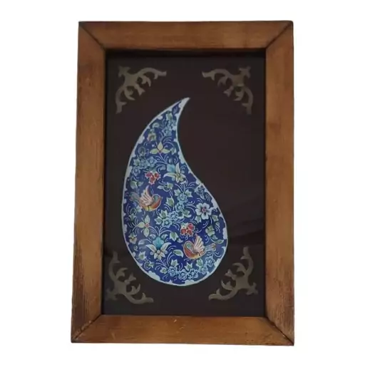 قاب میناکاری دیوارکوب(طرح بته سرکج)کد G1061