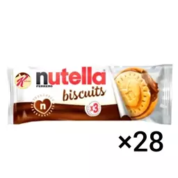 بیسکوییت شکلاتی نوتلا سه عددی 40 گرمی باکس 28 عددی nutella biscuits

