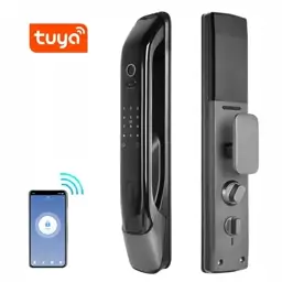 دستگیره هوشمند tuya تویا فول اتومات قفل هوشمند wifi  اثرانگشتی لمسی قفل دیجیتال برند smart lock دستگیره دیجیتال 