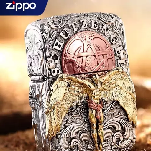 فندک زیپو کاستوم،طرح فرشته محافظ  zippo