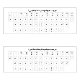 برچسب حروف کیبورد فارسی مدل شفاف بسته 2 عددی