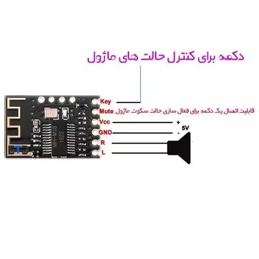 ماژول بلوتوث صوتی مدل M18 بورد مشکی