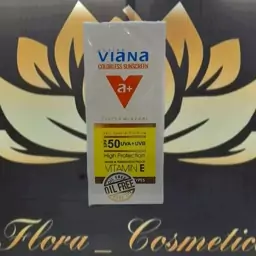 کرم ضد آفتاب بی رنگ ویانا Viana  بافت سبک و آبرسان با spf 50 مناسب انواع پوست ( 50 ML ) 